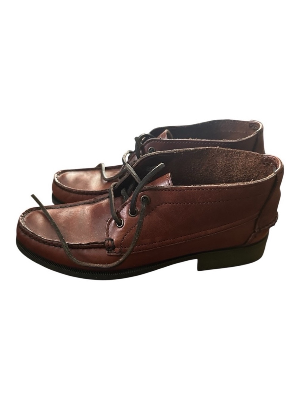 Sebago Women’s Brown Durable High End LPLeather Ankle Boots with Lace-Up Detail